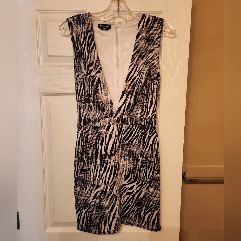 Bebe Zebra Print Mini Dress